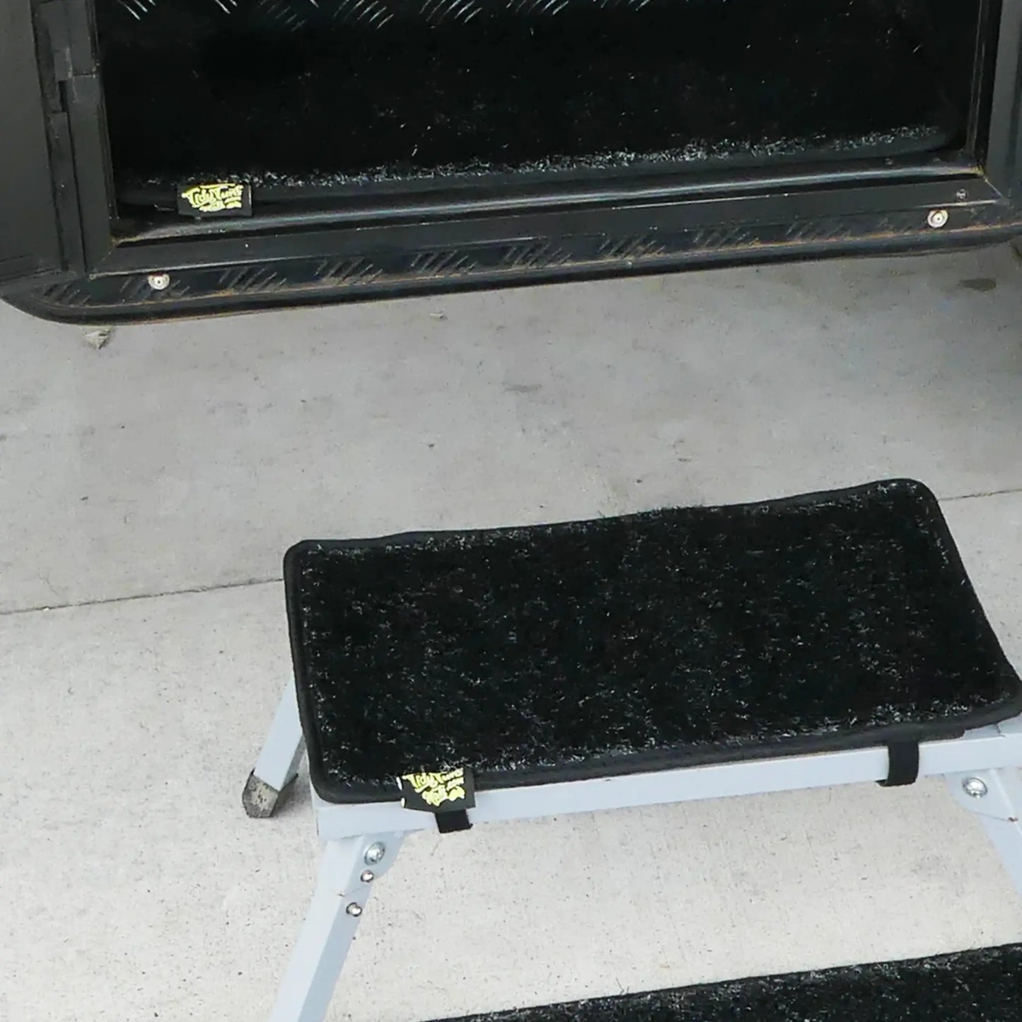 Are We Square Yet? Mat - Caravan Step Mat in Black TIDY TURF MATS
