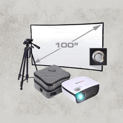 KickAss Projector & 100" Eyelet Screen Cinema Package