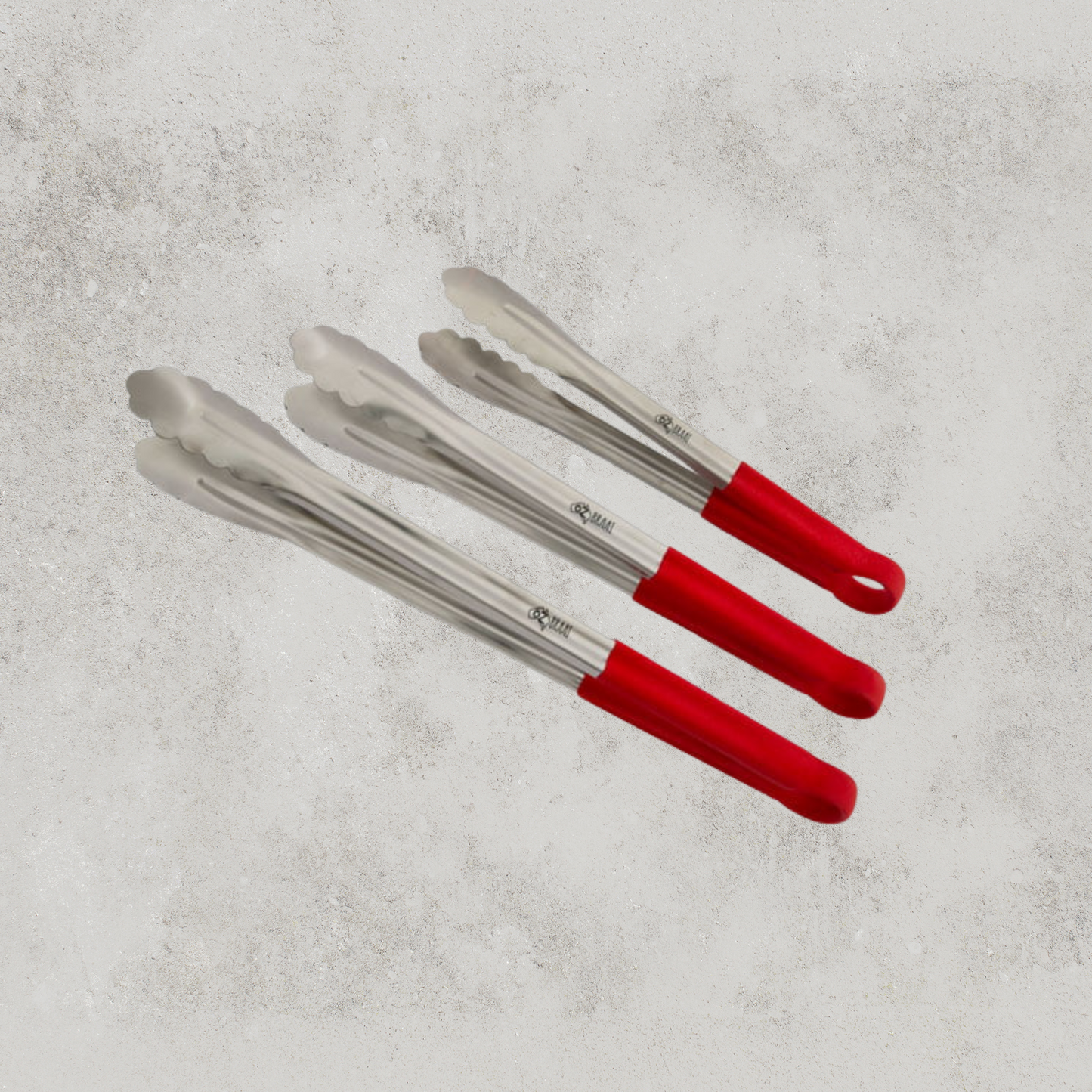 OZ BRAAI Grill Stainless Steel Tongs (Red/Black)