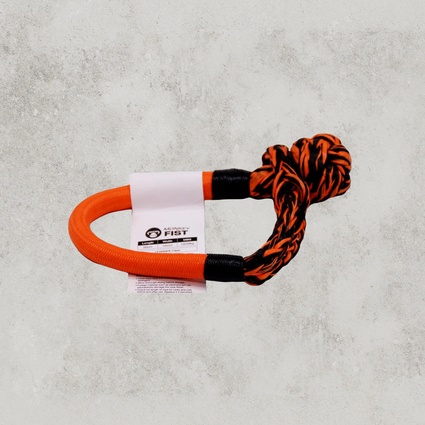 Carbon Offroad Monkey Fist 15T Synthetic Soft Shackle - Orange