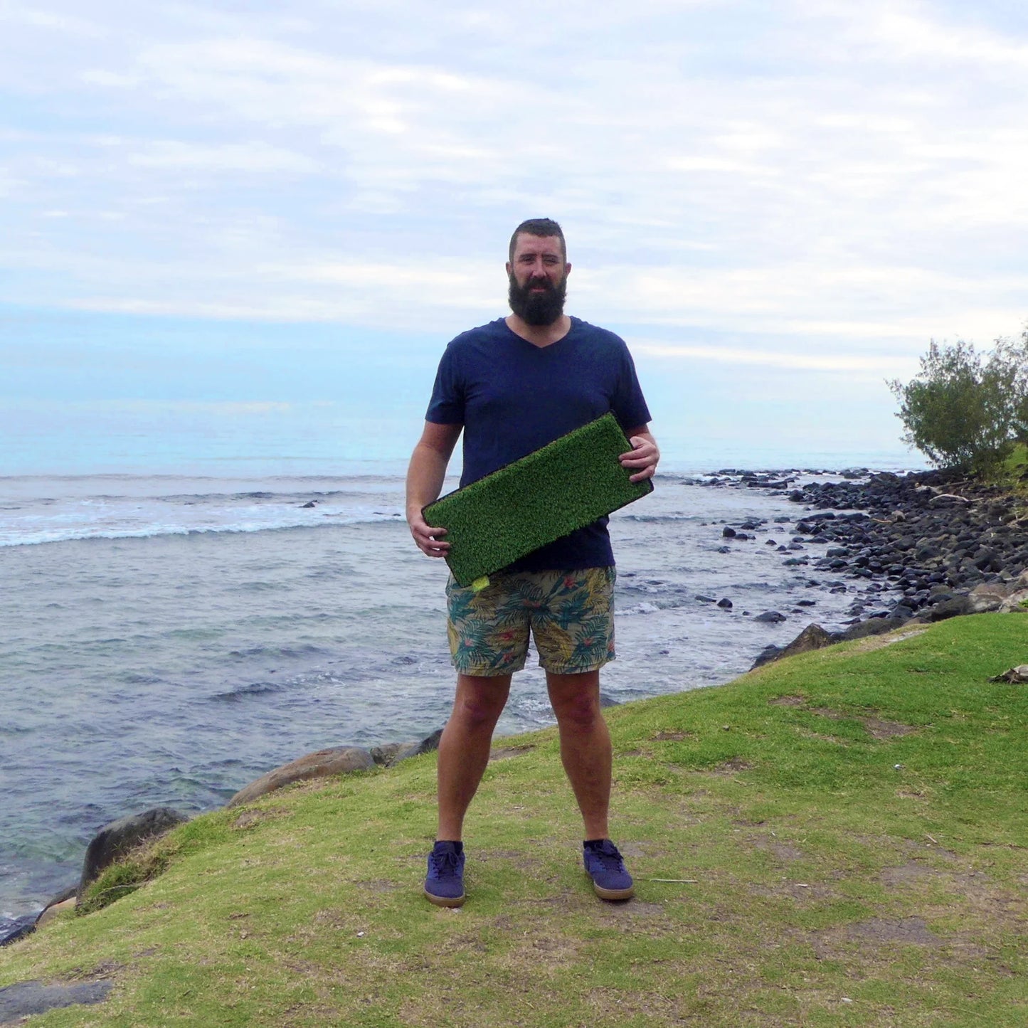 Are We Square Yet? Mat - Caravan Step Mat in Green