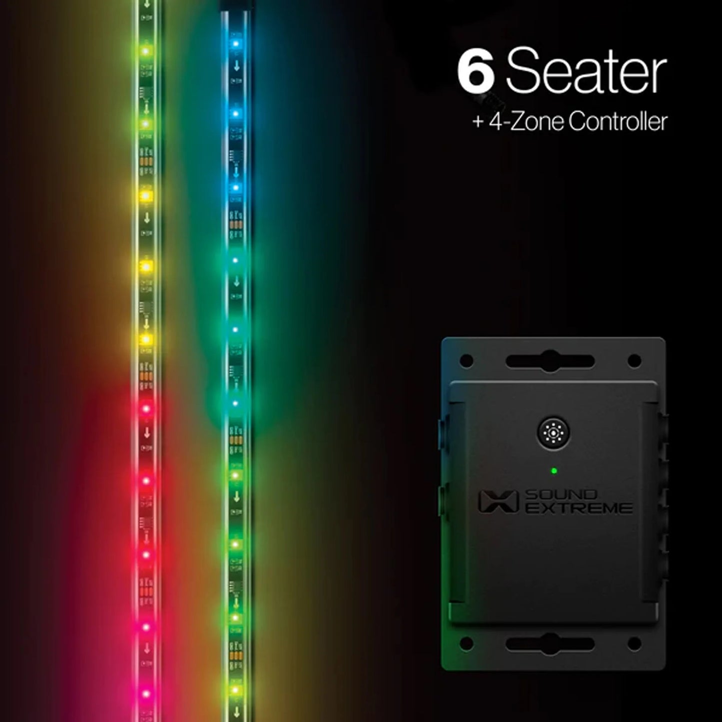 ExtremeStrip 6 Seat Golf Cart Underglows LED Light Strips with 4-Zone LED Controller Included