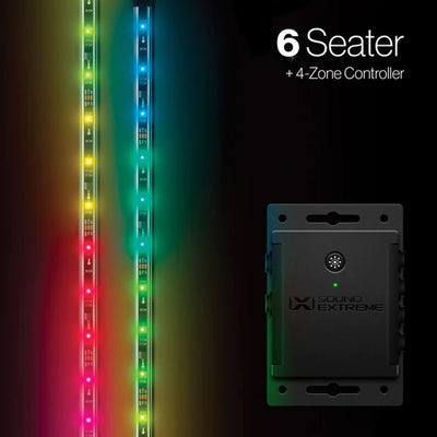 ExtremeStrip 6 Seat Golf Cart Underglows LED Light Strips with 4-Zone LED Controller Included