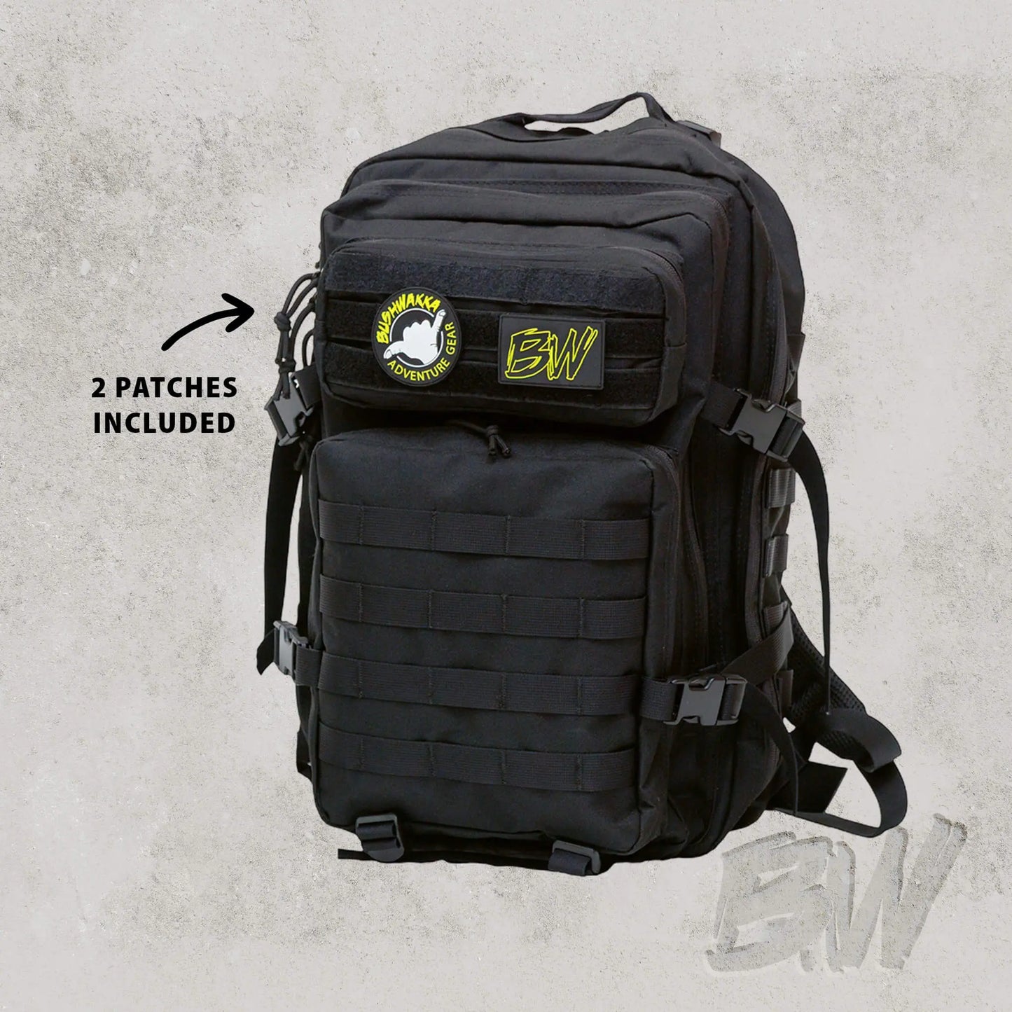 Tactical Backpack with Quick-Attach Patches BUSHWAKKA ADVENTURE GEAR