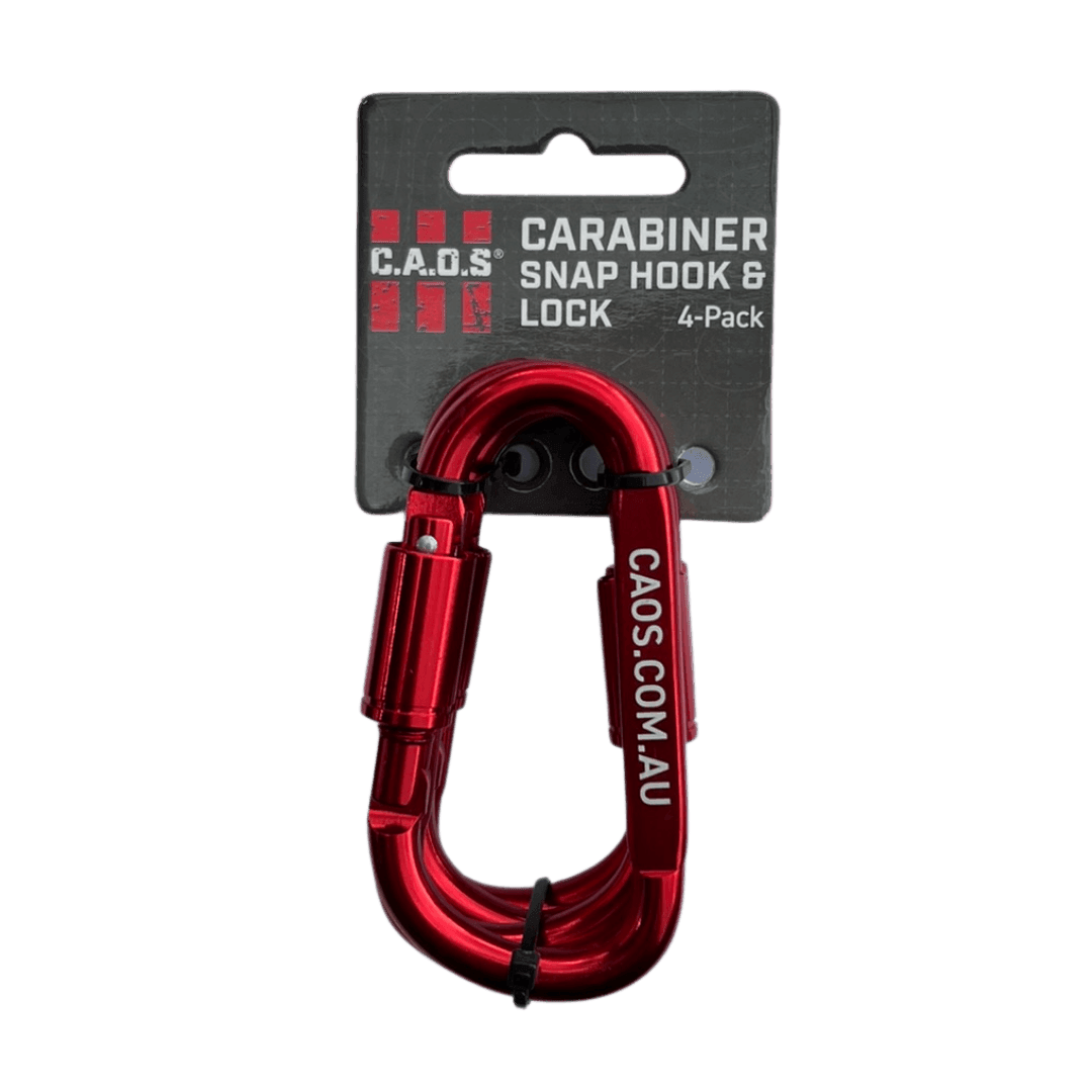 CAOS 4Pk Carabiner Snap Hook & Lock