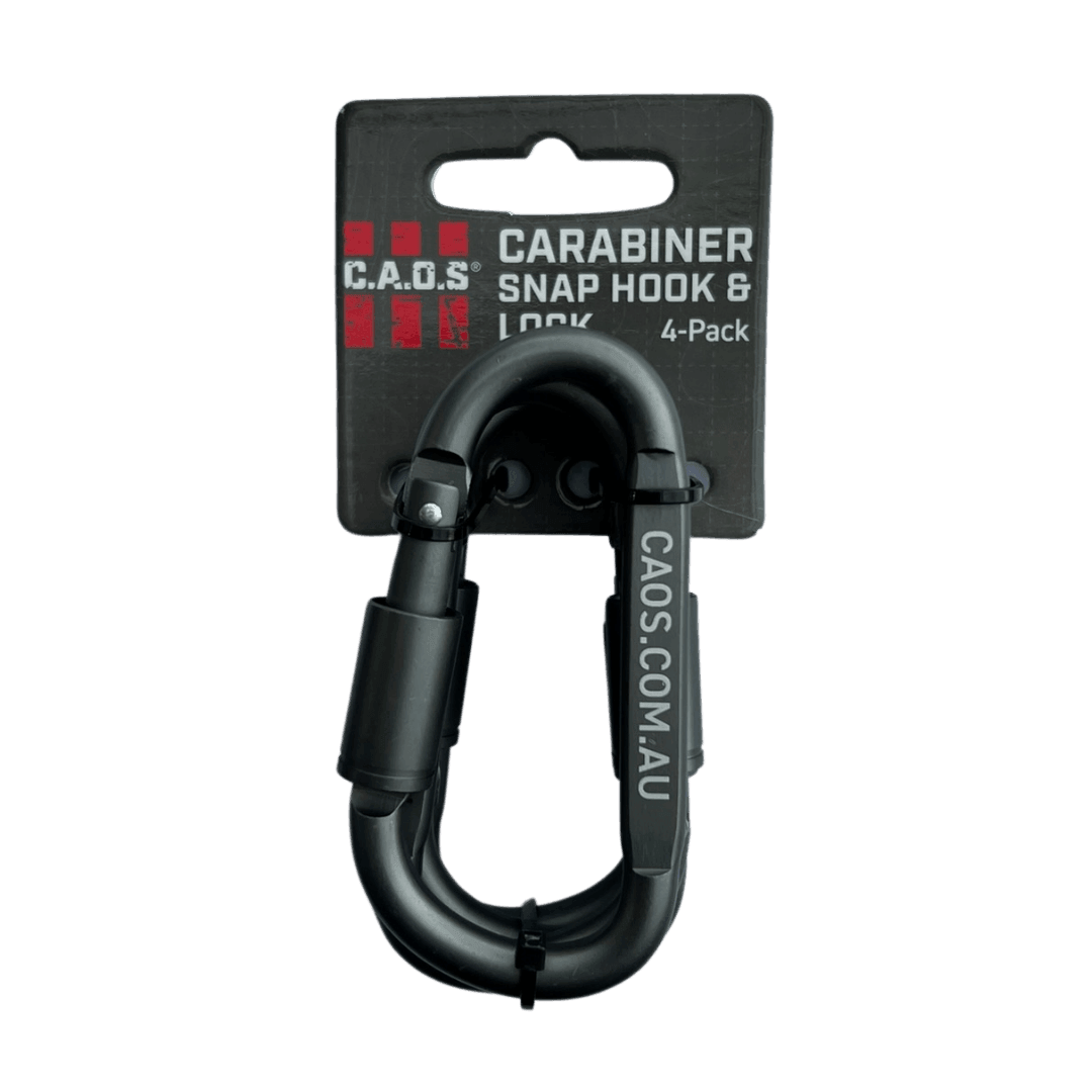 CAOS 4Pk Carabiner Snap Hook & Lock