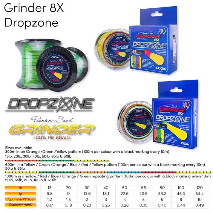 DropZone 8X Multi Colour Braid